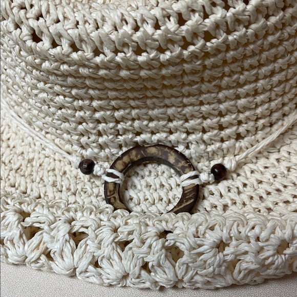 Cream Crochet Sun Hat - Picture 2 of 14